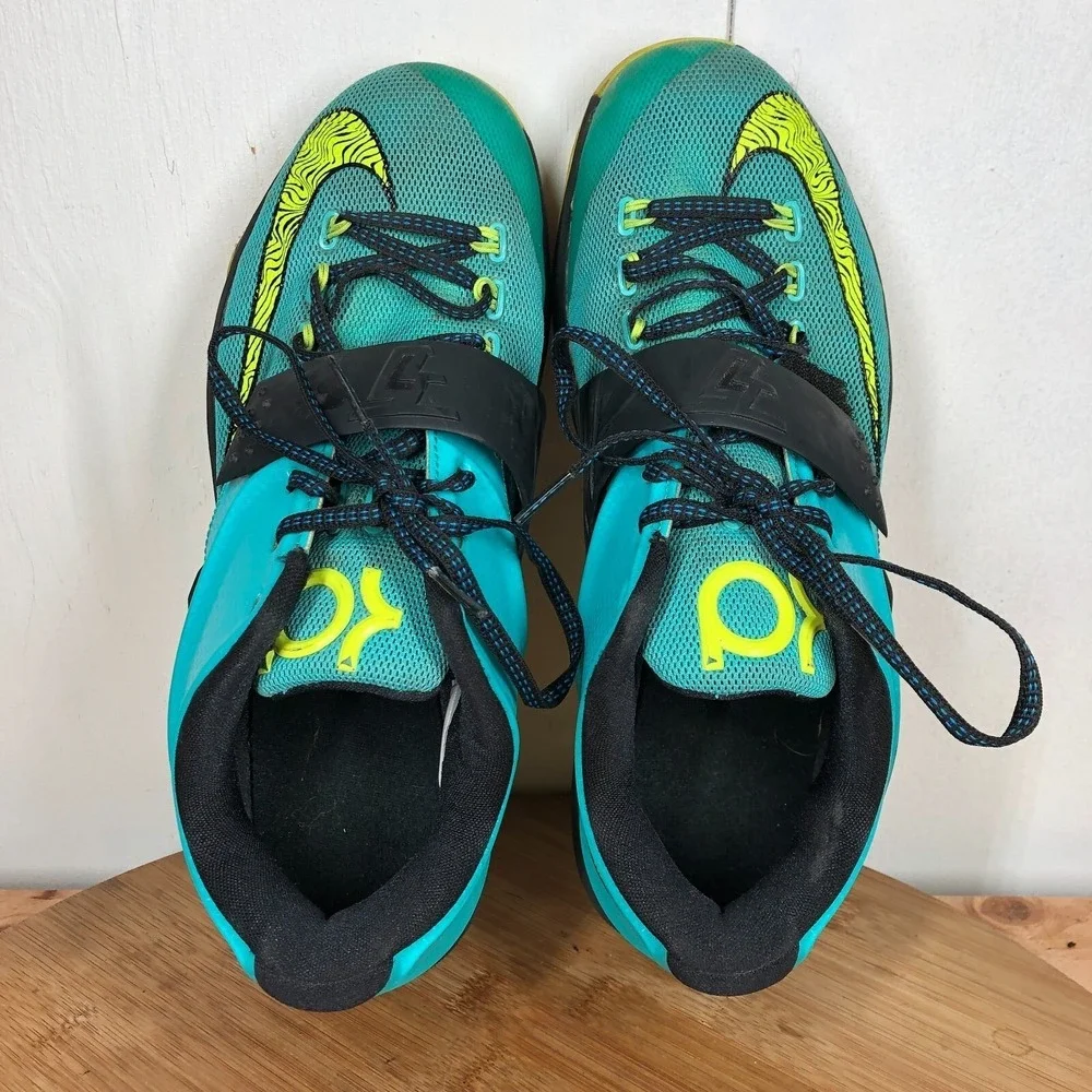 Nike KD 7 Mens size 8.5 shoes blue green athletic basketball sneakers
